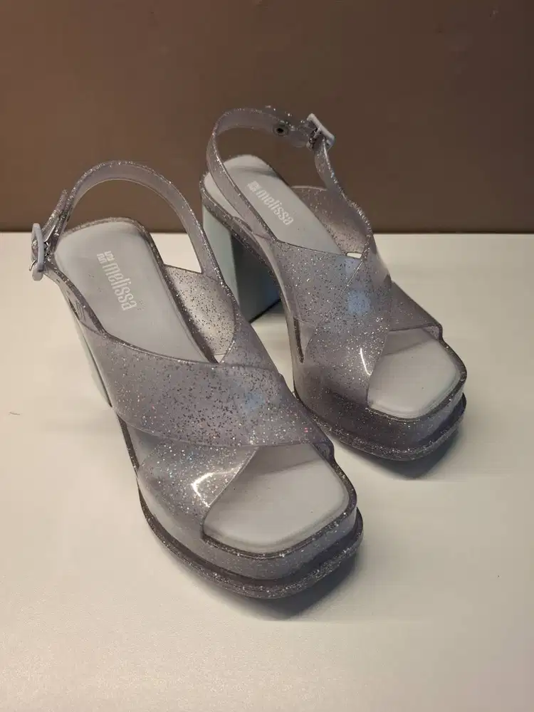 Melissa Dance Heel ; Glitter Clear /Blue