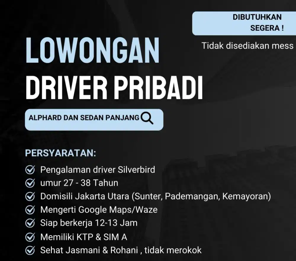 Lowongan driver di jakarta utara