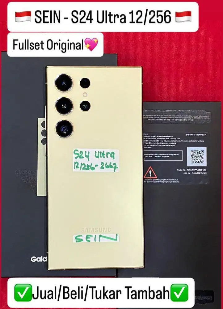Samsung S24 Ultra 12/256 Gb Yellow Titanium Resmi Sein