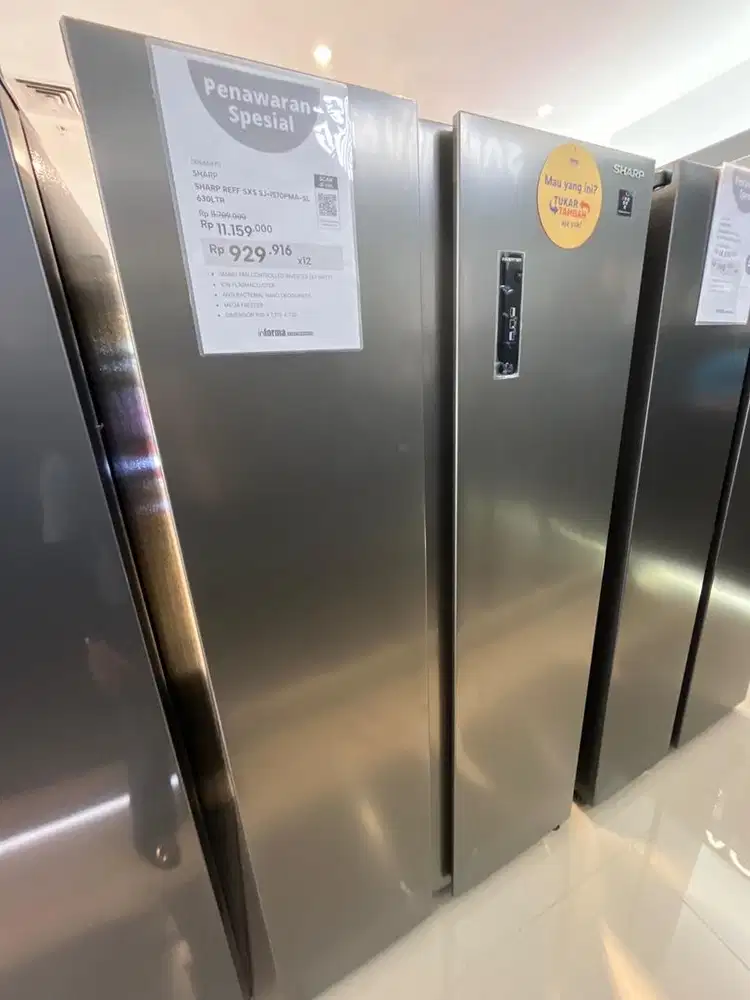 Cicilan Kulkas Sharp Side by Side 630LTR SJ-IS70PMA-SL