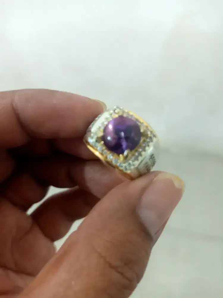 Batu kecubung ring no 8 batu udh cristal