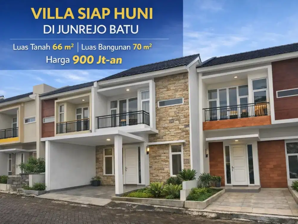 Dijual villa nyaman di kawasan Junrejo dengan suasana sejuk khas pegunungan