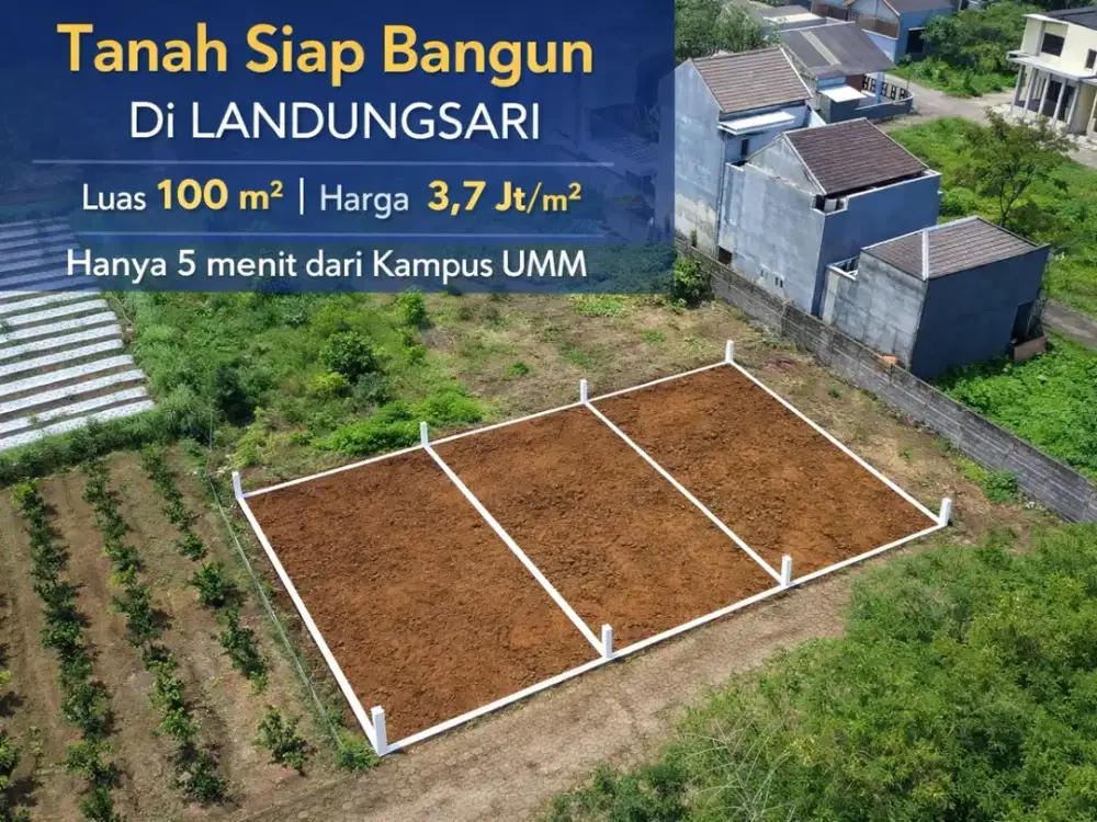 Dijual tanah siap bangun di kawasan Landungsari, lokasi strategis di area pendidikan