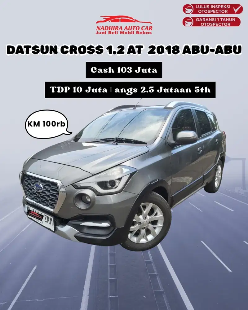 DP 10 Juta Datsun Cross 1.2 AT CVT 2018 Abu