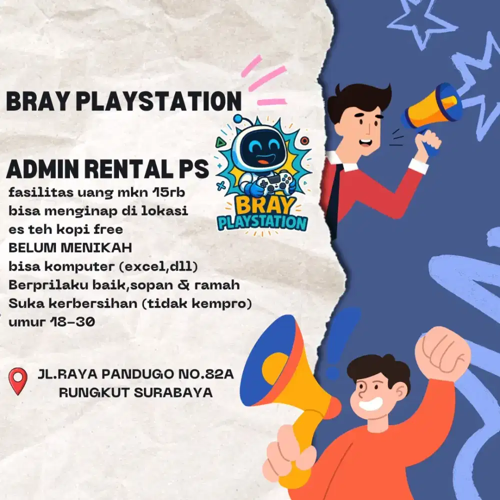 Di butuh kan penjaga rental ps