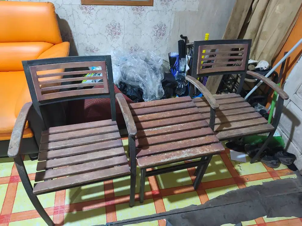 Kursi Teras / Kursi Taman Besi Kayu