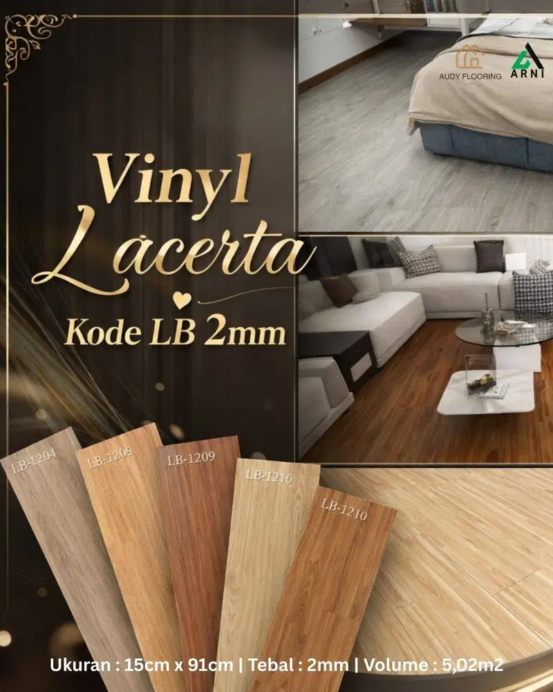 Vinyl Lantai Lacerta Kode LB Tebal 2mm | Dekorasi Lantai Motif Kayu