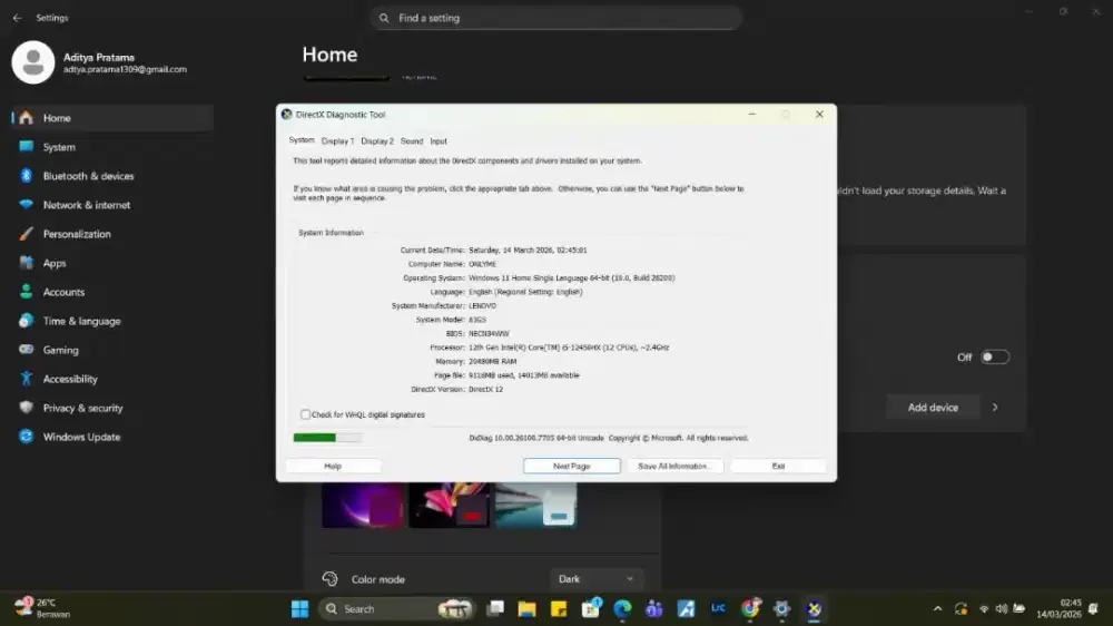 jual cepat lenovo LENOVO LOQ 15 I5 13450HX RTX3050 6GB/ 16GB 512GB