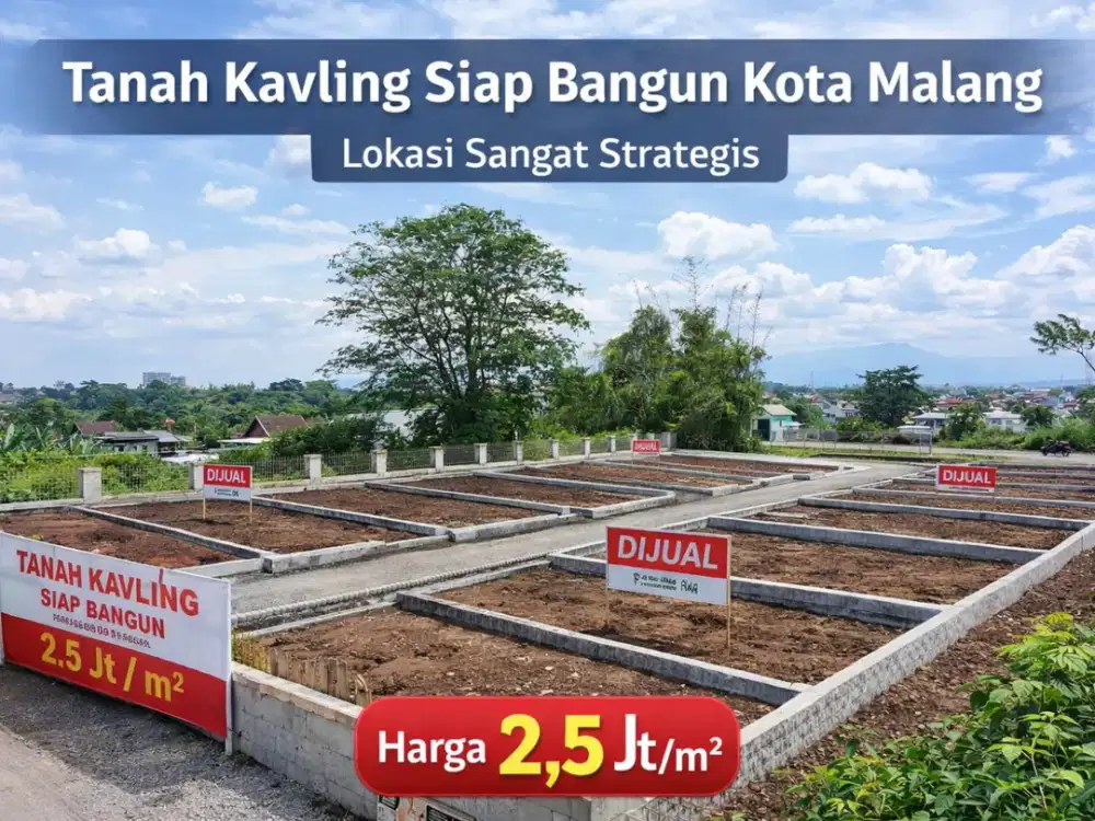 Dijual tanah kavling siap bangun di kawasan Bandulan, tepatnya di area perumahan Bandulan Asri