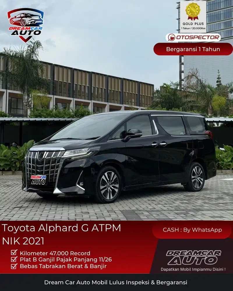 [ KM 47rb ] Toyota Alphard G ATPM 2.4 2021 Hitam Non CBU V6