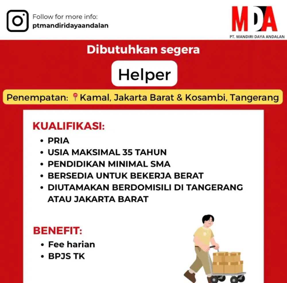 Helper Gudang area Tangerang