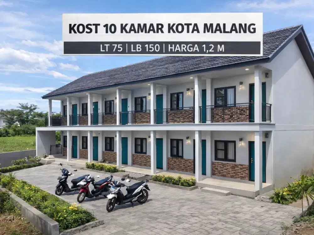 Dijual rumah kost 10 kamar di kawasan strategis Malang yang berada di area pemukiman dan