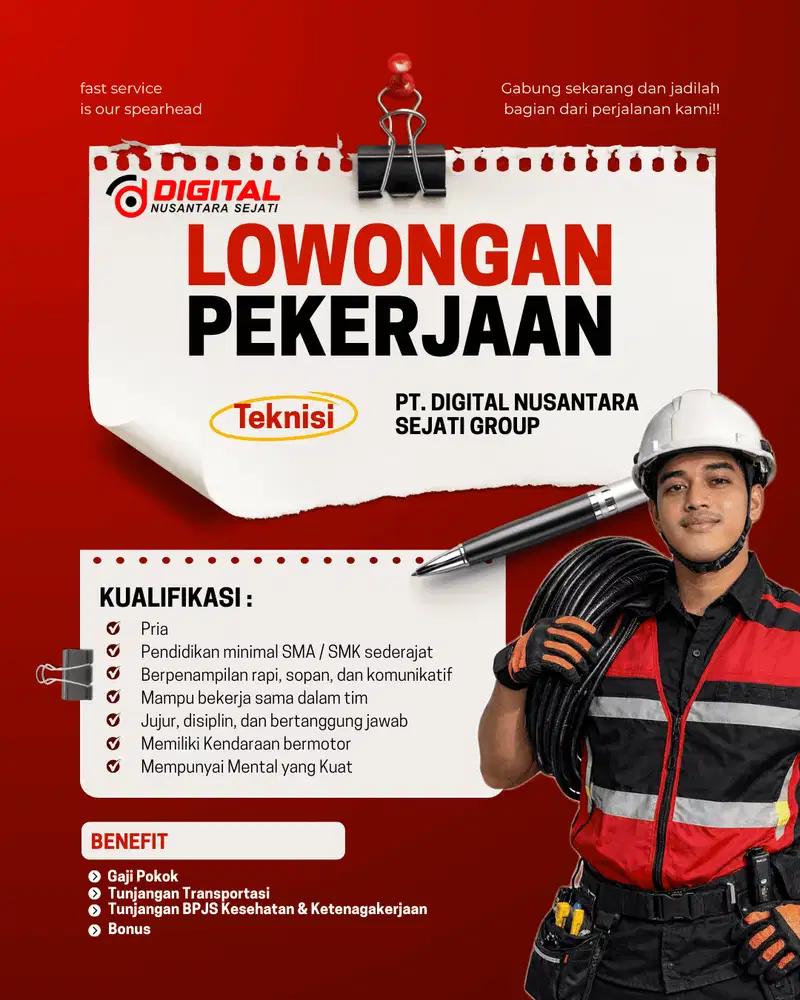 Lowongan Pekerjaan-Teknisi Internet
