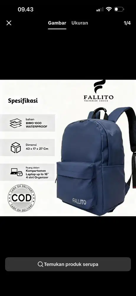 Tas Falitto Waterproof ( Anti Air )