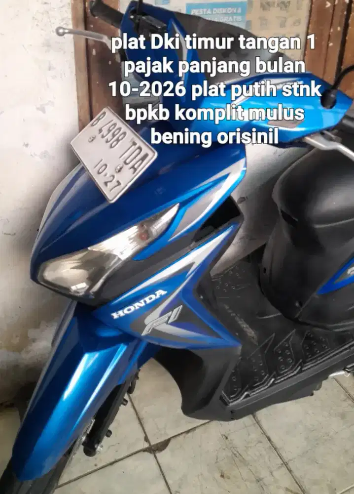 Honda vario 110 led 2014 cbs combi break cw asli biru B dki pajak pnjg
