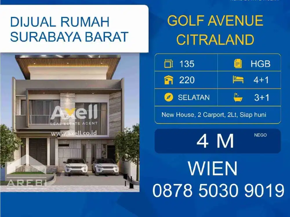 Rumah Citraland Golf Avenue Dijual