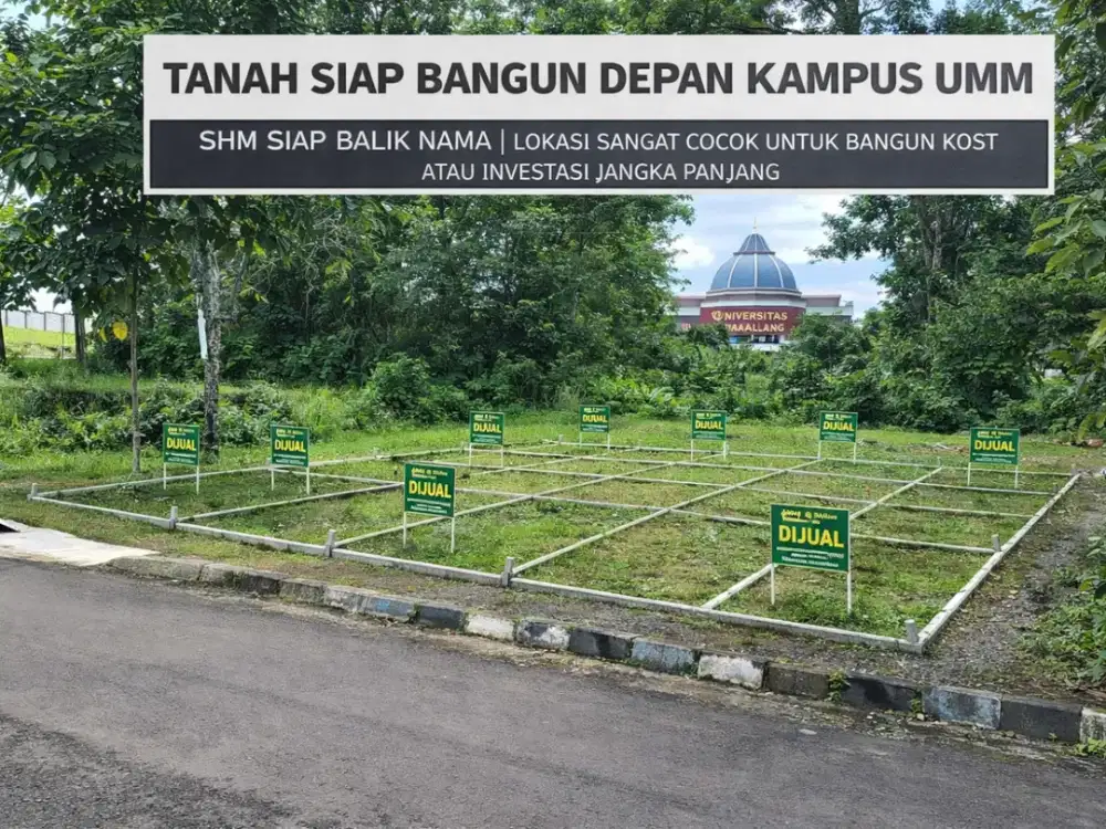Dijual tanah kavling siap bangun di kawasan Landungsari dengan lokasi strategis di area pendidikan