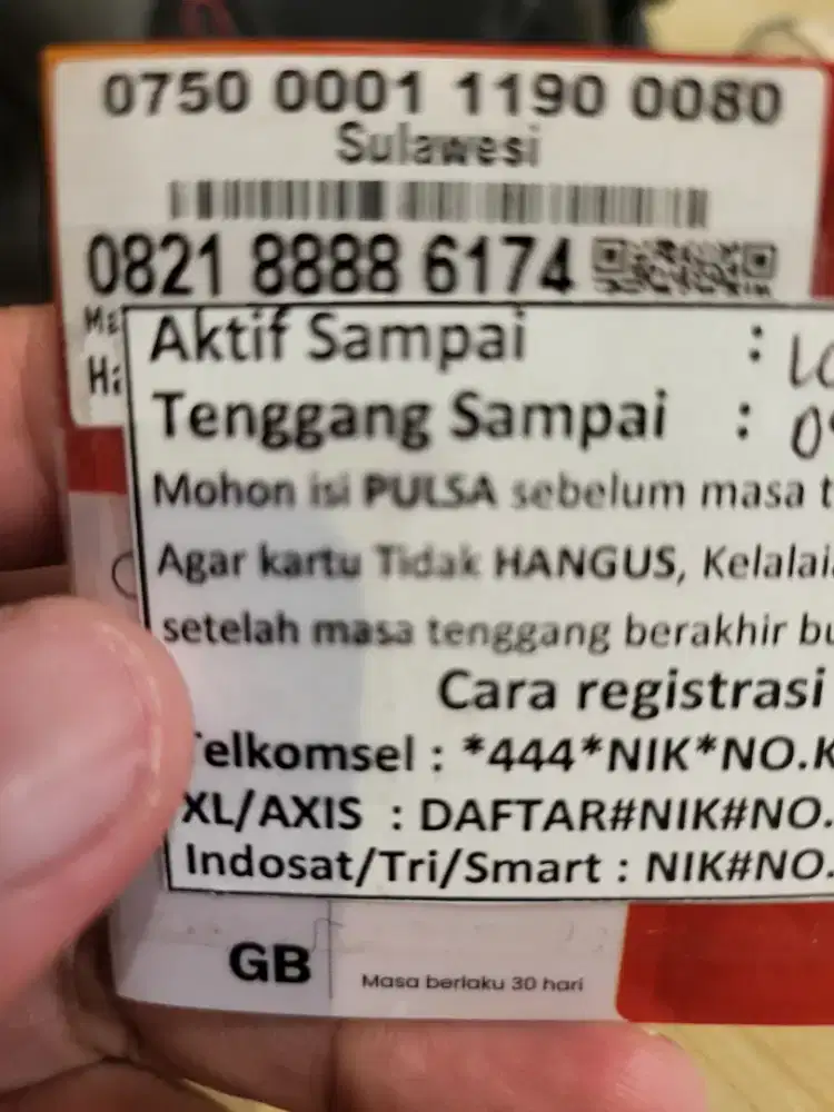Kartu Simpati Kwartet 8 tengah