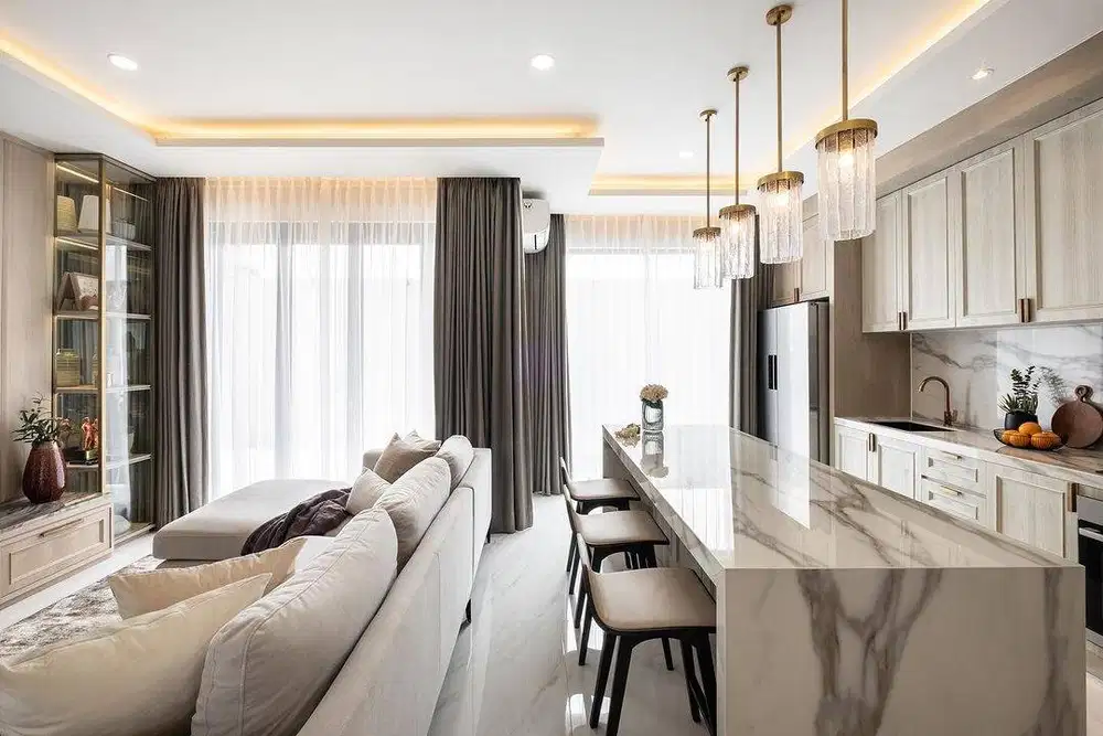 Gorden Vitrase Sekat Ruangan Klinik Roller Vertikal Blinds Krey Kayu