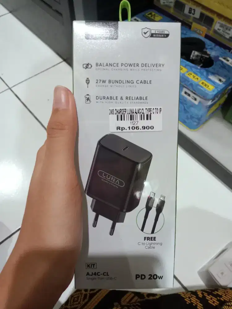 CHARGER LUNA AJ4C-CL TYPE C TO IP| ATLANTIS DAHSYAT