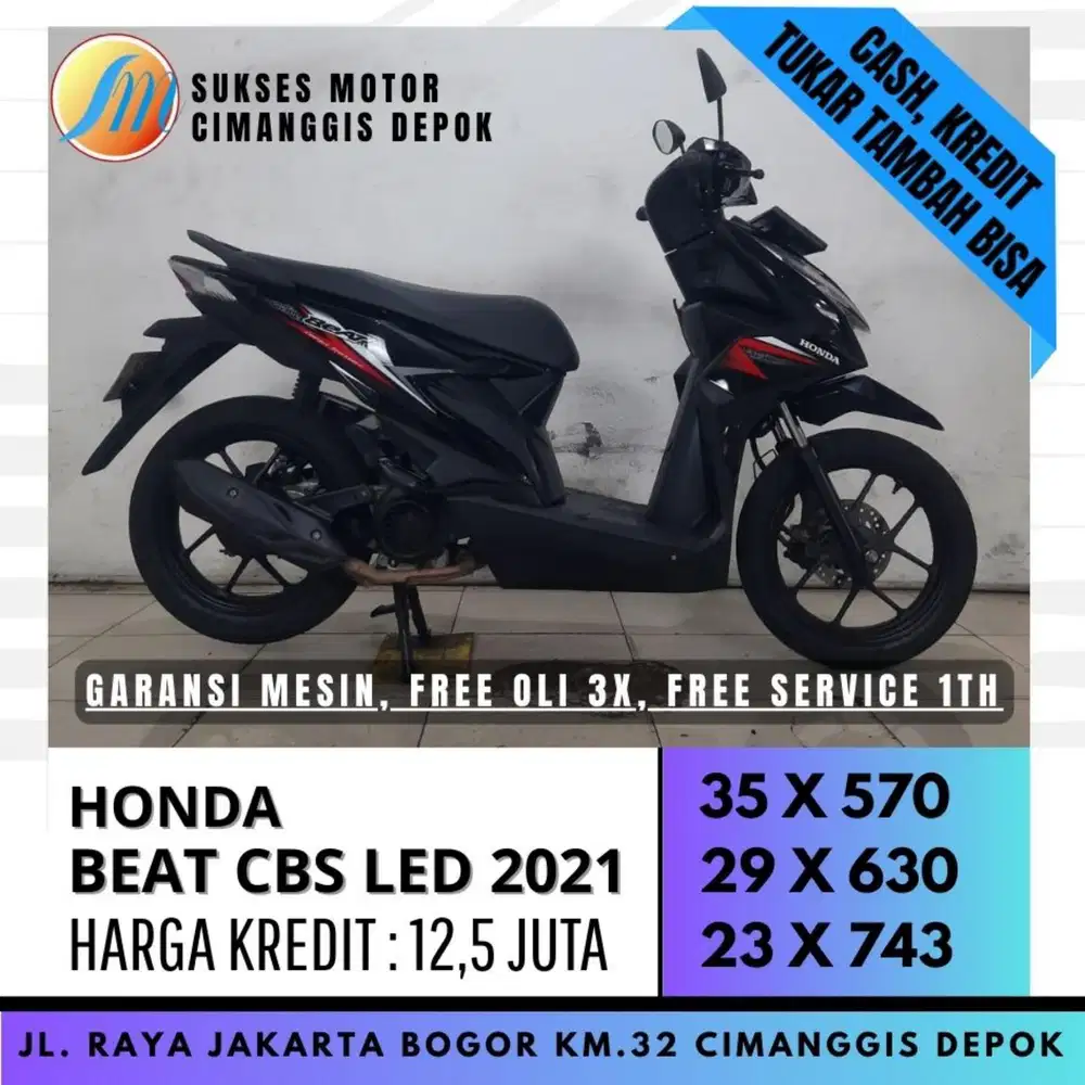 HONDA BEAT CBS 2021 PROMO SUKSES MOTOR CASHBACK UPTO700 CICILAN RINGAN