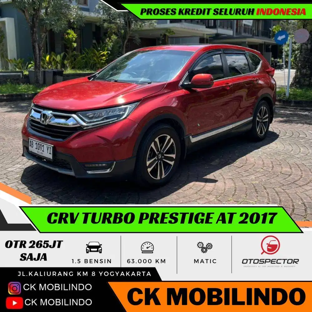 Honda CRV Turbo Prestige Matic 2017 Plat AB DP Minim Xtrail