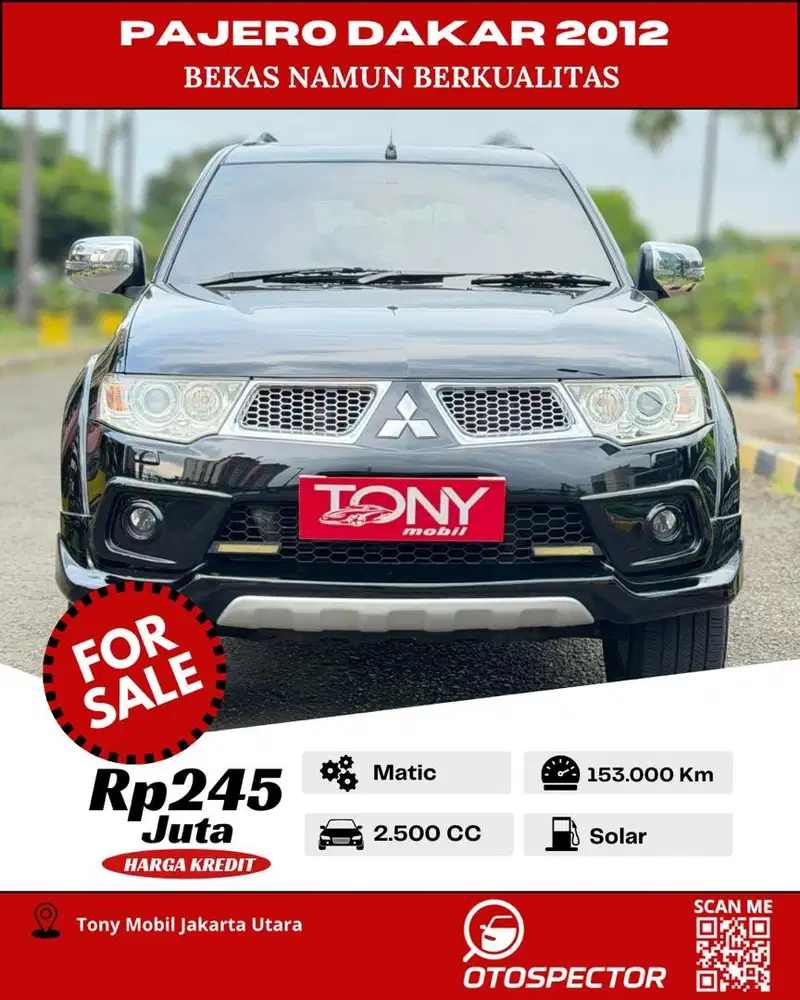 #Tony Mobil# Mitsubishi Pajero Dakar 4x4 AT 2012 Hitam