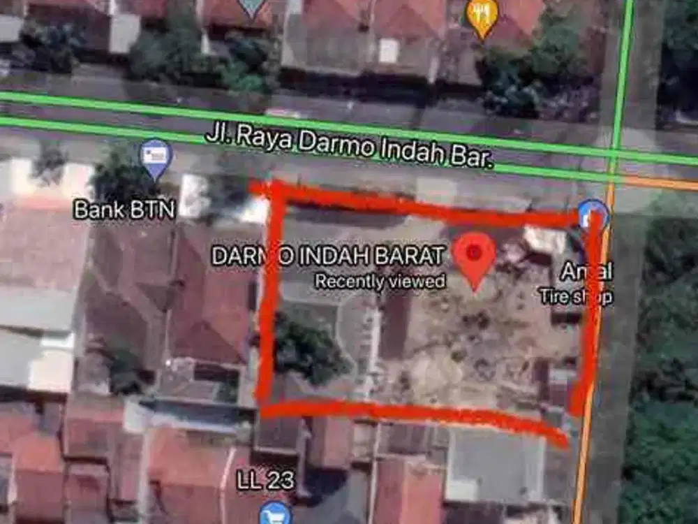 Dijual Tanah Nol Jalan Raya Darmo Indah Barat