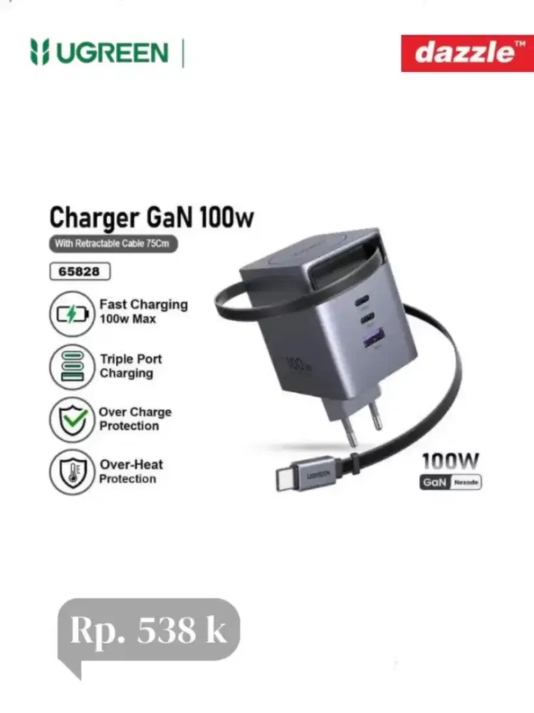 Ugreen adaptor 100W 3-port fast charging