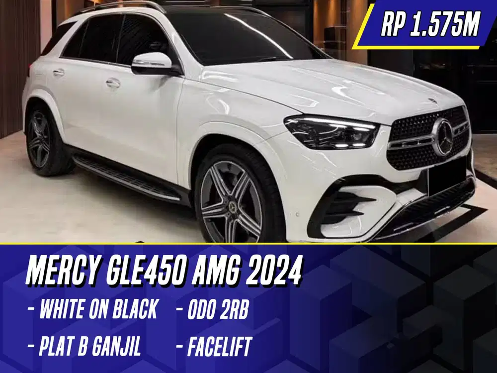 Mercedes Benz GLE450 AMG 2024 NIK 2023 Facelift White on Black Putih