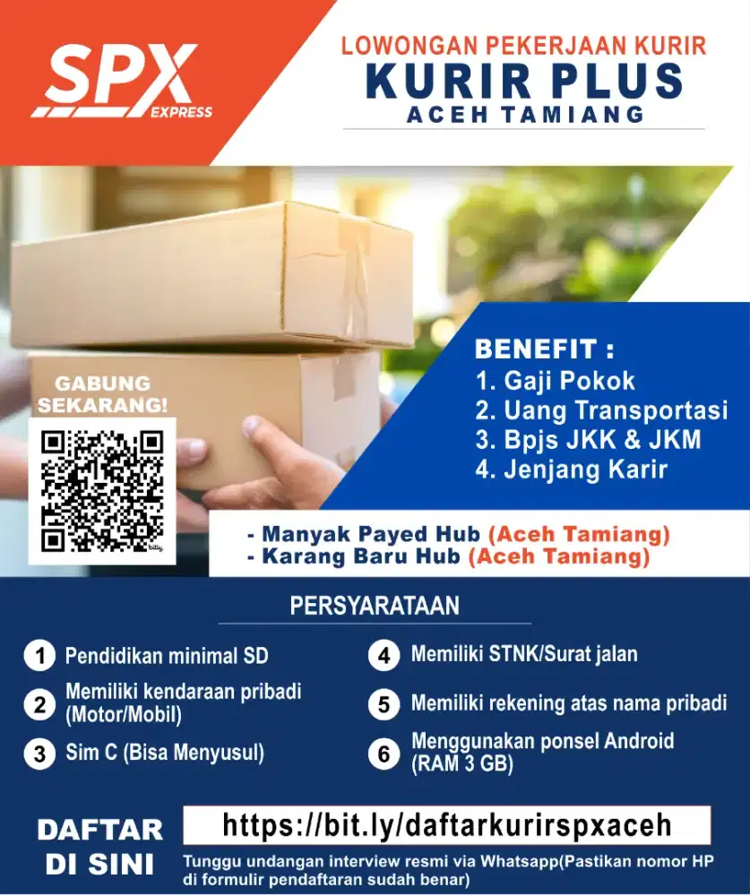 Lowongan kurir spx aceh tamiang