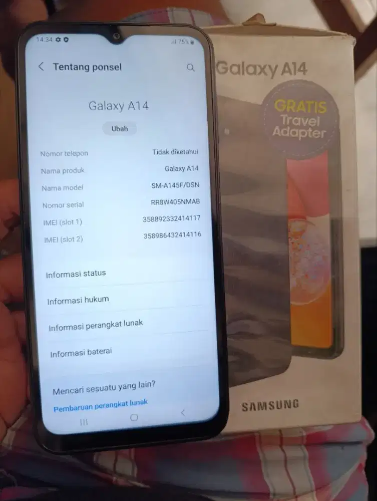 Samsung A14 4/128 resmi sein masih orian bukan kw jual net Ja