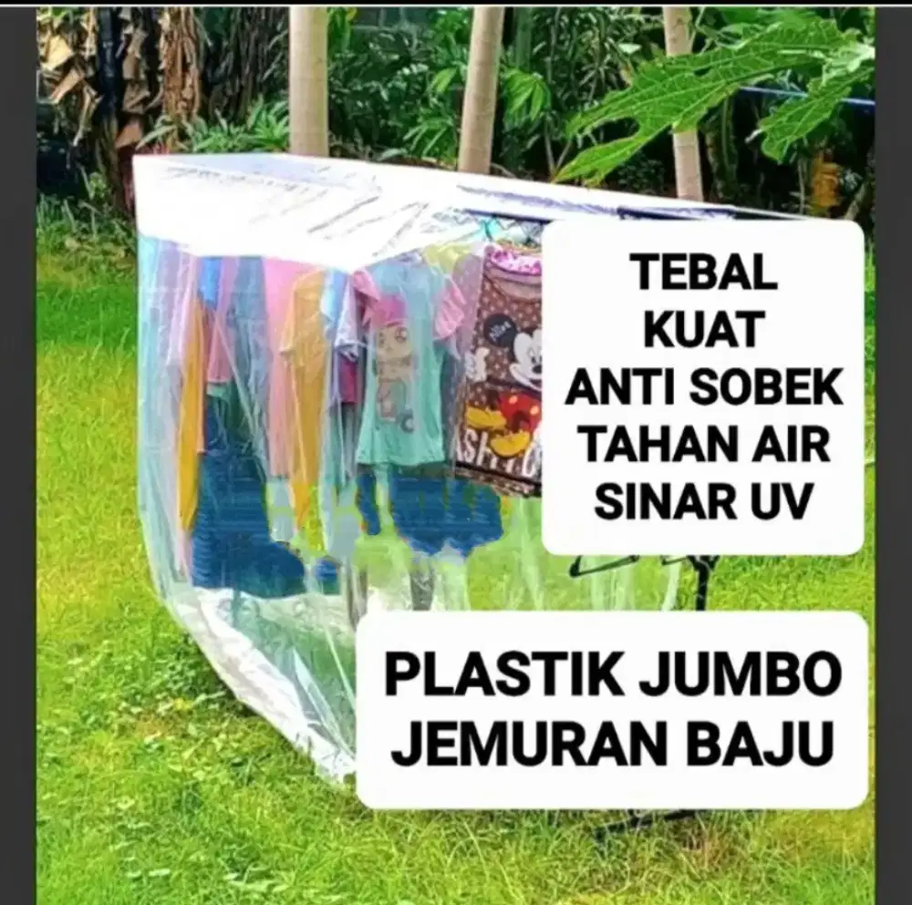 Penutup/cover jemuran Plastik PE  bening  transparan uk.100x100cm.