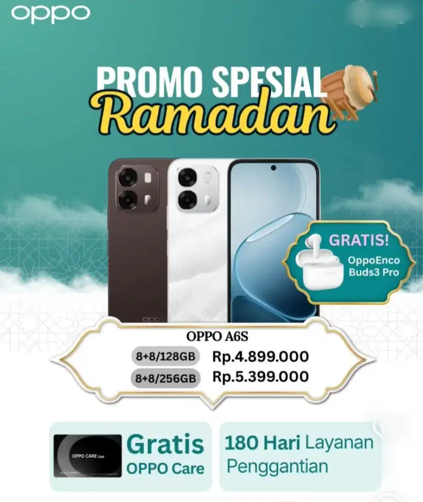 Promo hp OPPO A6S SPECIAL RAMADHAN GRATIS HEADSET BLUETOOTH OPPO