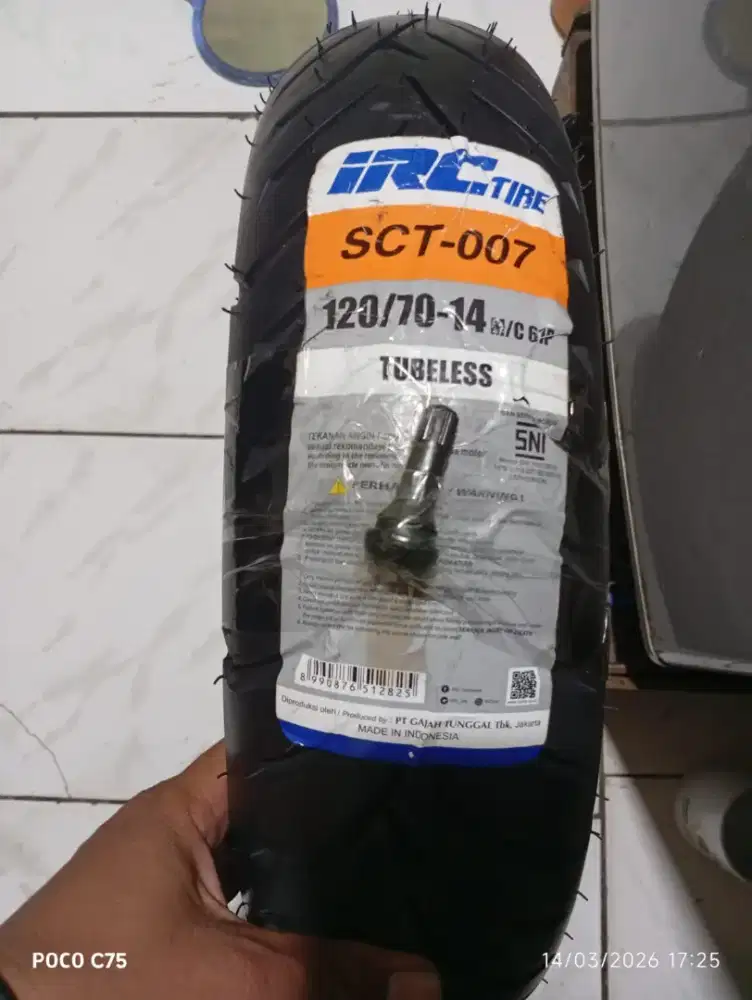 Ban IRC ring pelek 14 ukuran 100/70 tubles