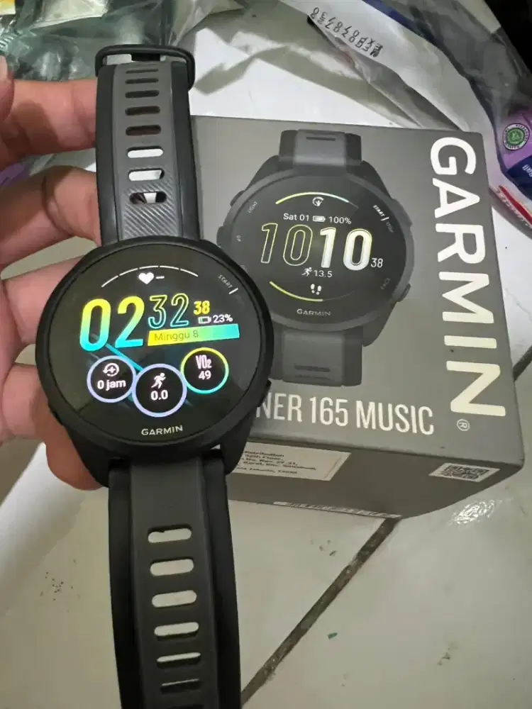 PRELOVED Smartwatch GARMIN FORERUNNER 165 MUSIC FULL SET ORIGINAL