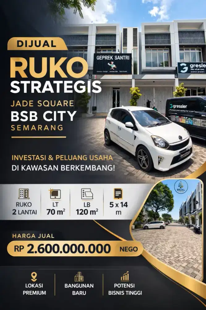 RUKO DIJUAL KAWASAN BSB SEMARANG UP TOWN MALL BSB SEMARANG