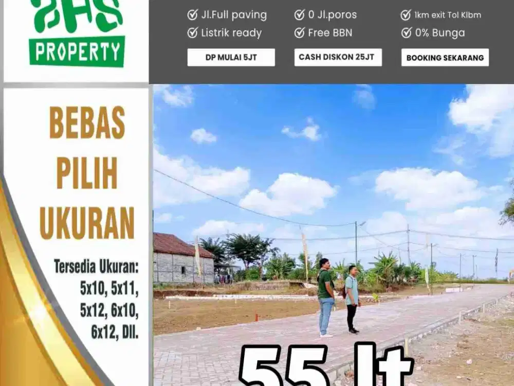 Tanah Kavling siap bangun Slempit Kedamean