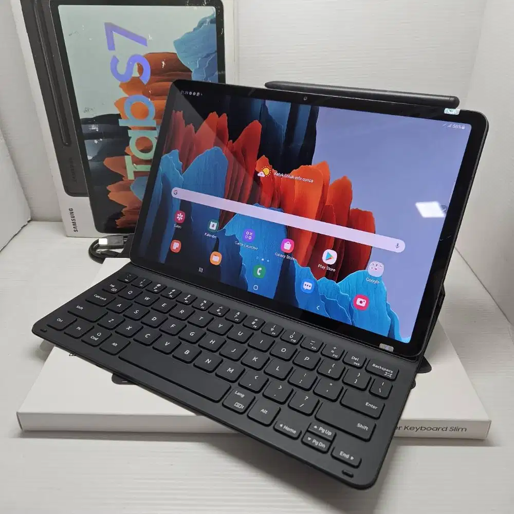FULLSET! LIKE NEW SAMSUNG GALAXY TAB S7 5G 6/128 + KEYBOARD ORI BARU
