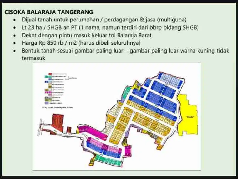 TANAH 23 HEKTAR PINGGIR JALAN COCOK UNTUK PERUMAHAN ATAU KOMERSIL. CISOKA TANGERANG