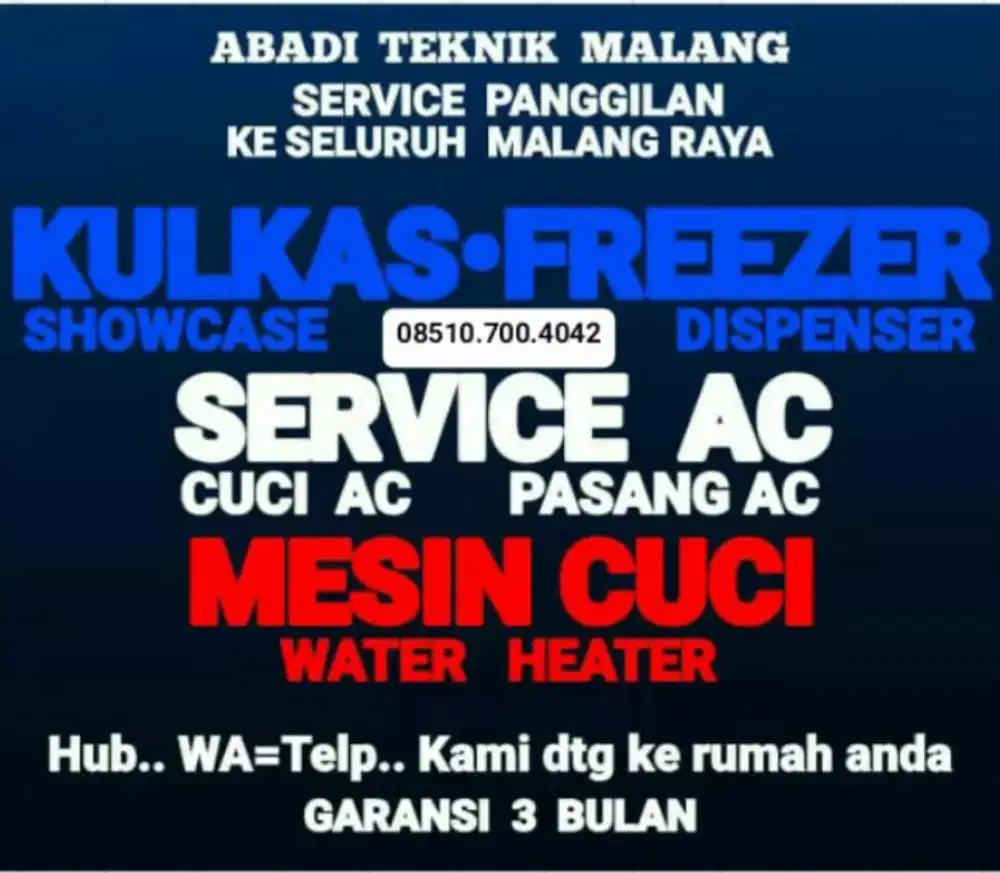 service kulkas ac(cuci ac-75) mesin cuci water heater servis panggilan