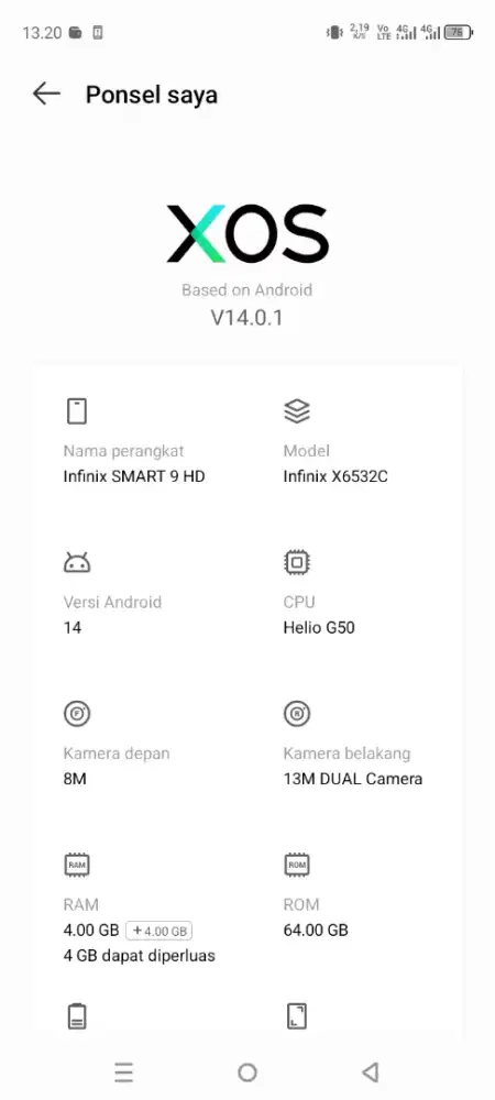 Jual aja Infinix smart9 hd ram 4+4/64  barang mulus ga ada kendala