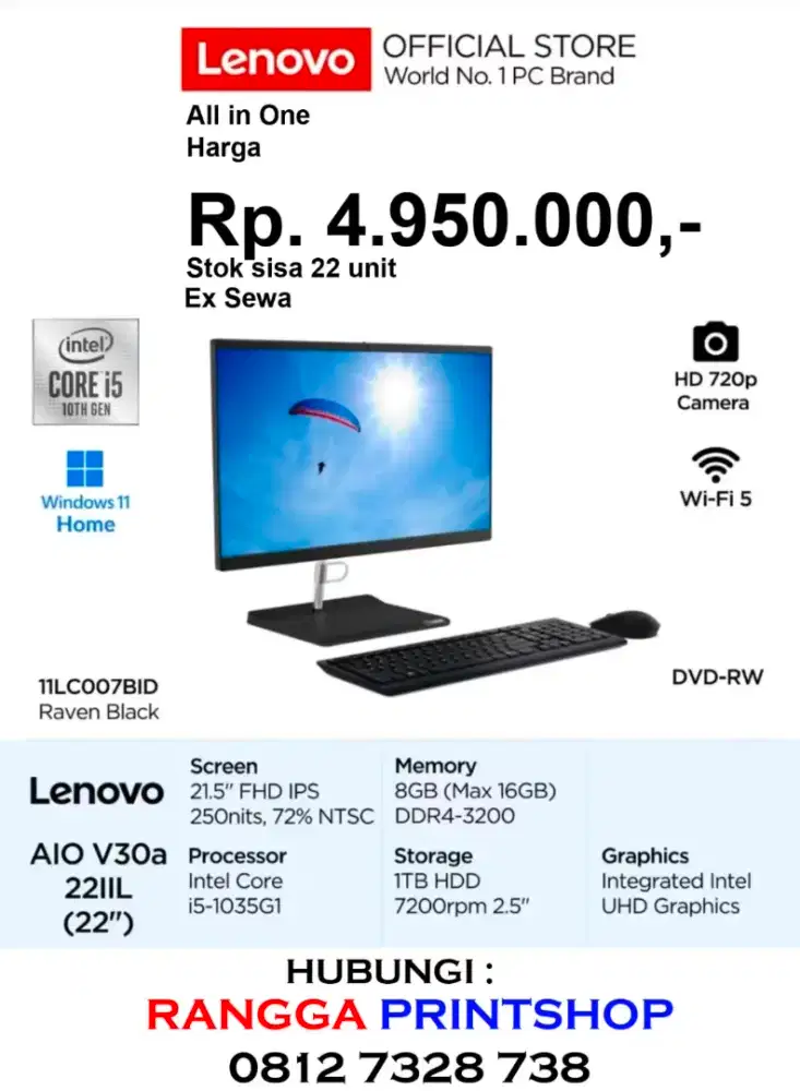 LENOVO AIO i5 Gen 10