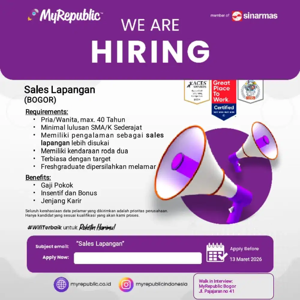 LOKER SALES WIFI MY REPUBLIC