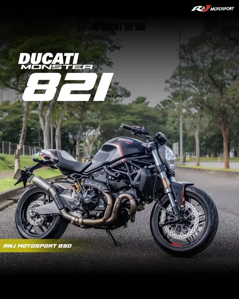 Ducati Monster 821 Nik 2018 KM 2.000an Warna Hitam Knalpot Arrow