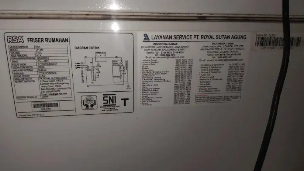 Freezer rsa type cf-310