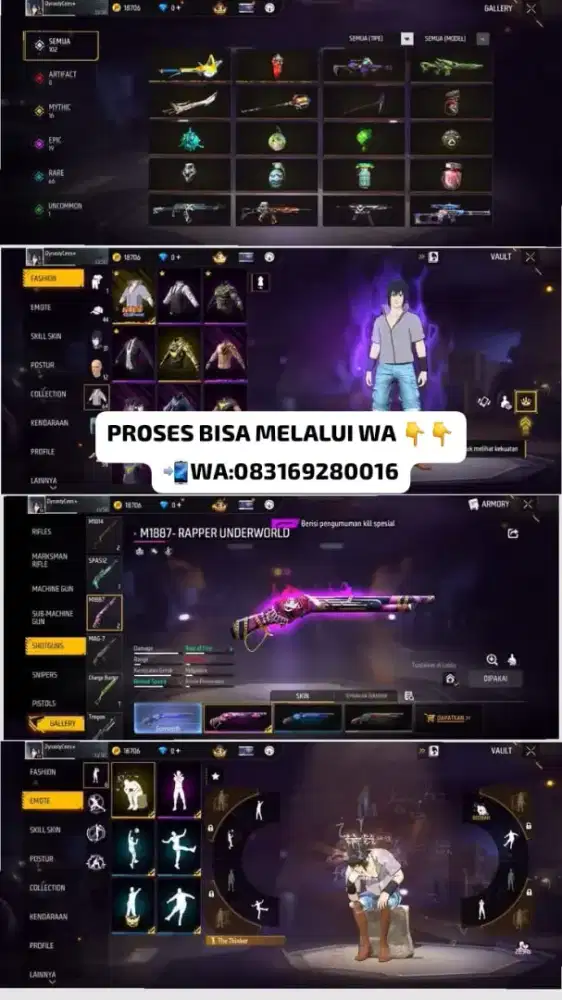 JUAL AKUN FF MINAT BISA LANGSUNG HUBUNGI WA