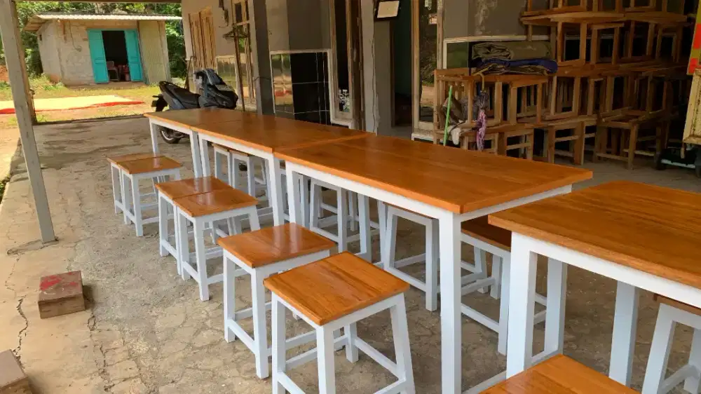 Ready stok set meja kursi kedai dan warung makan