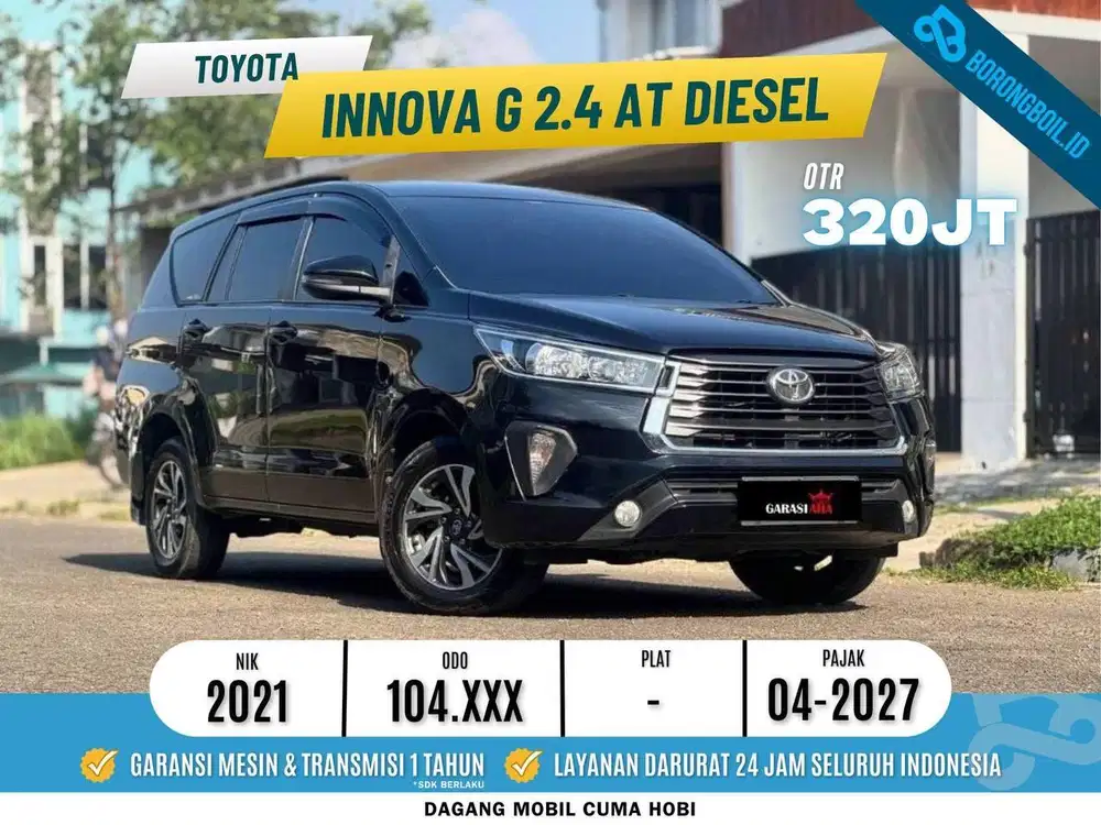 KIJANG INNOVA G 2.4 DIESEL AT 2021 HITAM TERMURAH