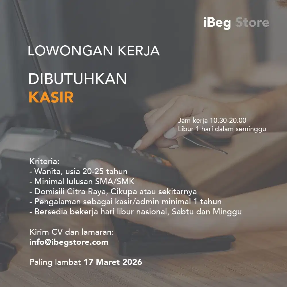 Lowongan Kerja Admin/Kasir